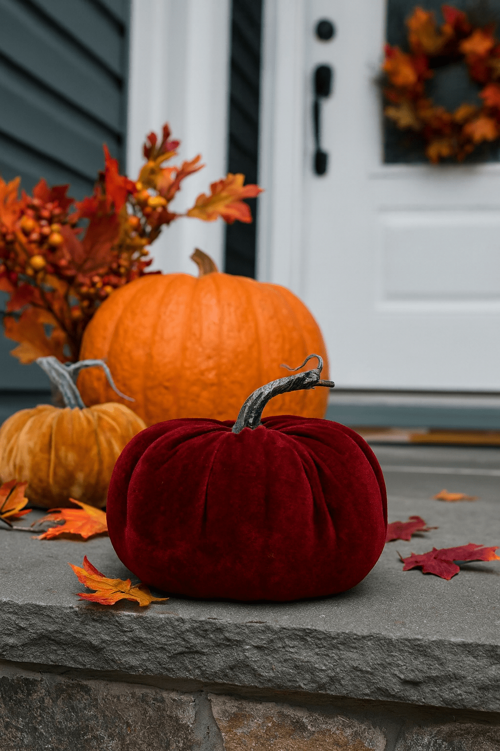 Burgundy Velvet Pumpkin (20cm) ornament Burgundy Velvet Pumpkin (20cm)