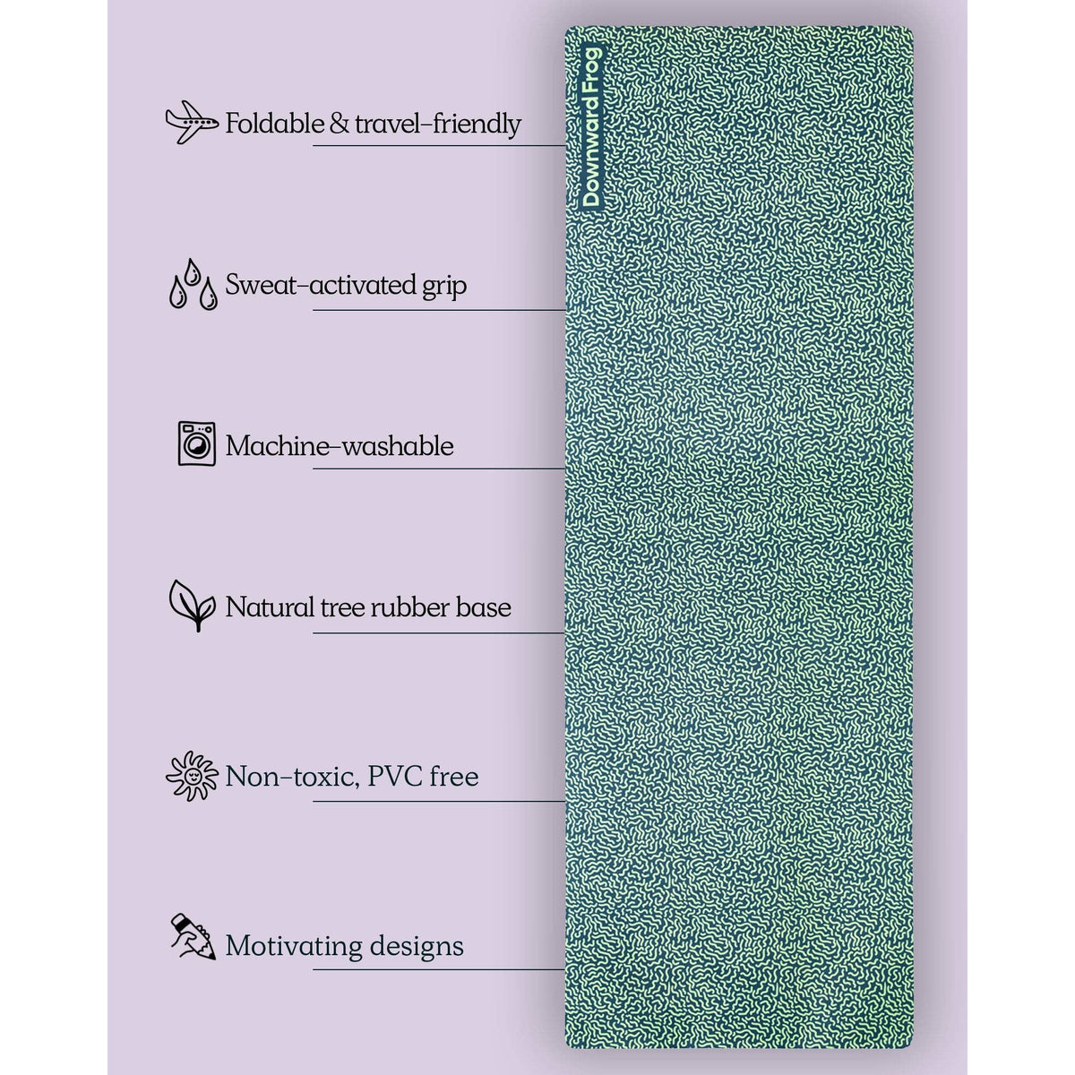 Whirly Patterned Travel Yoga Mat