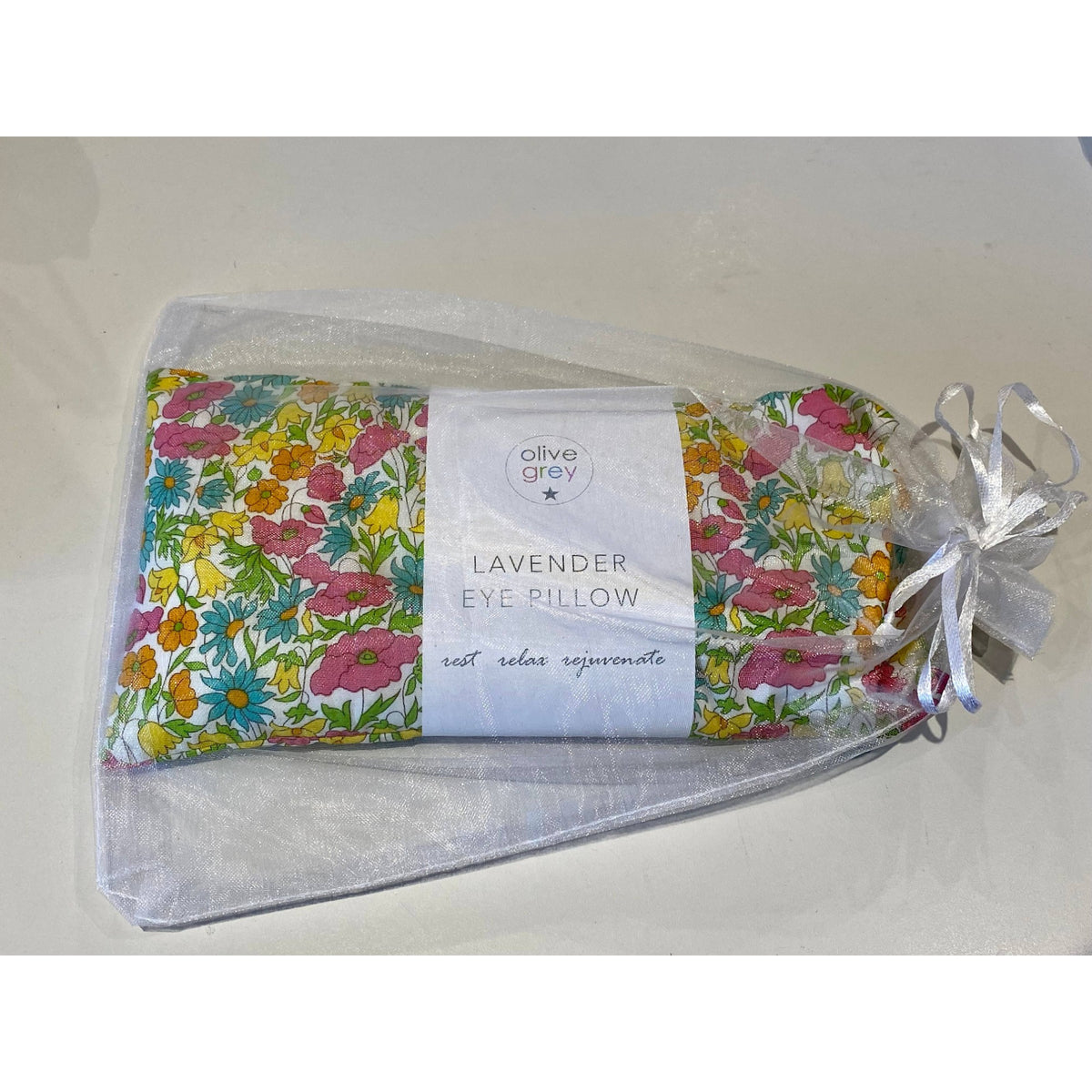 Liberty Print Lavender Eye Pillow - Green Woodland Floral