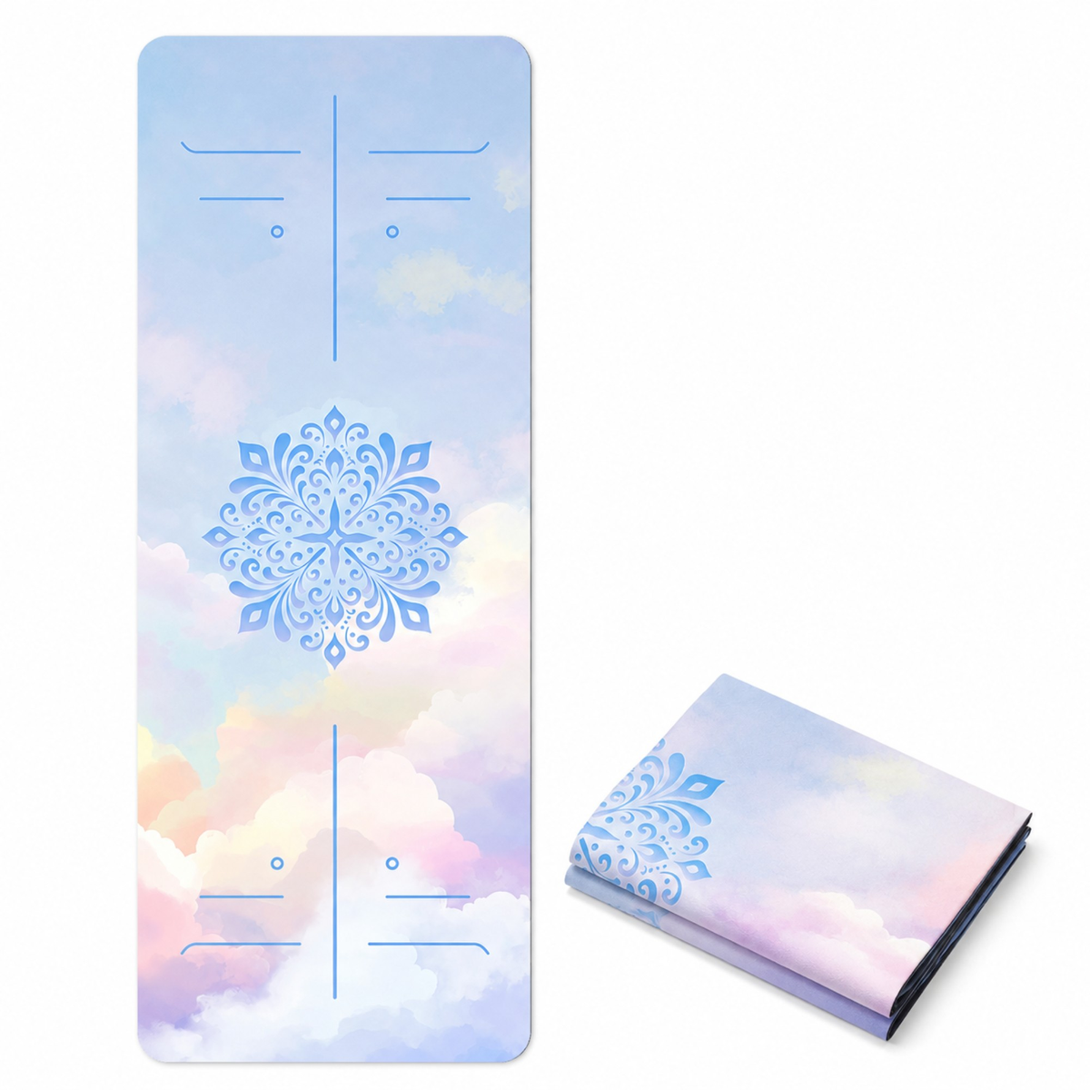 Foldable Suede & Rubber Travel Yoga Mat Towel