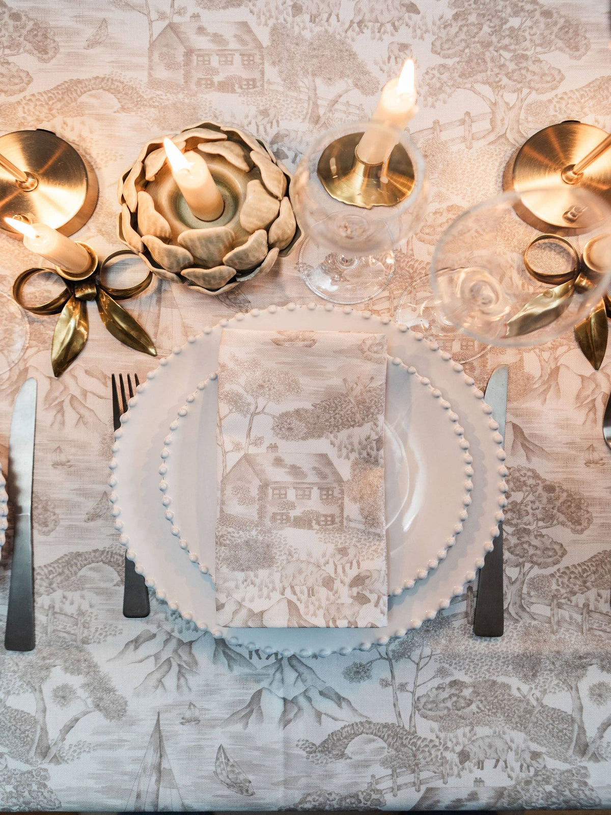 Soft Toile Napkins - Pair