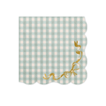 Checkered Green Ruffled Paper Napkins - Pack of 12 Paper Napkins Checkered Green Ruffled Paper Napkins - Pack of 12