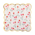 Cherries Scallop Party Plates x 8 - My Mind's Eye Disposable Plates Cherries Scallop Party Plates x 8