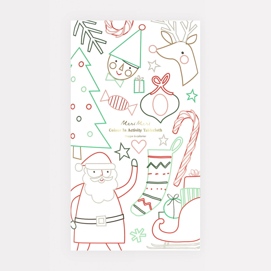 Christmas Colour In Activity Party Tablecloth | Meri Meri Christmas Activities Party Accessories Christmas Colour In Activity Party Tablecloth