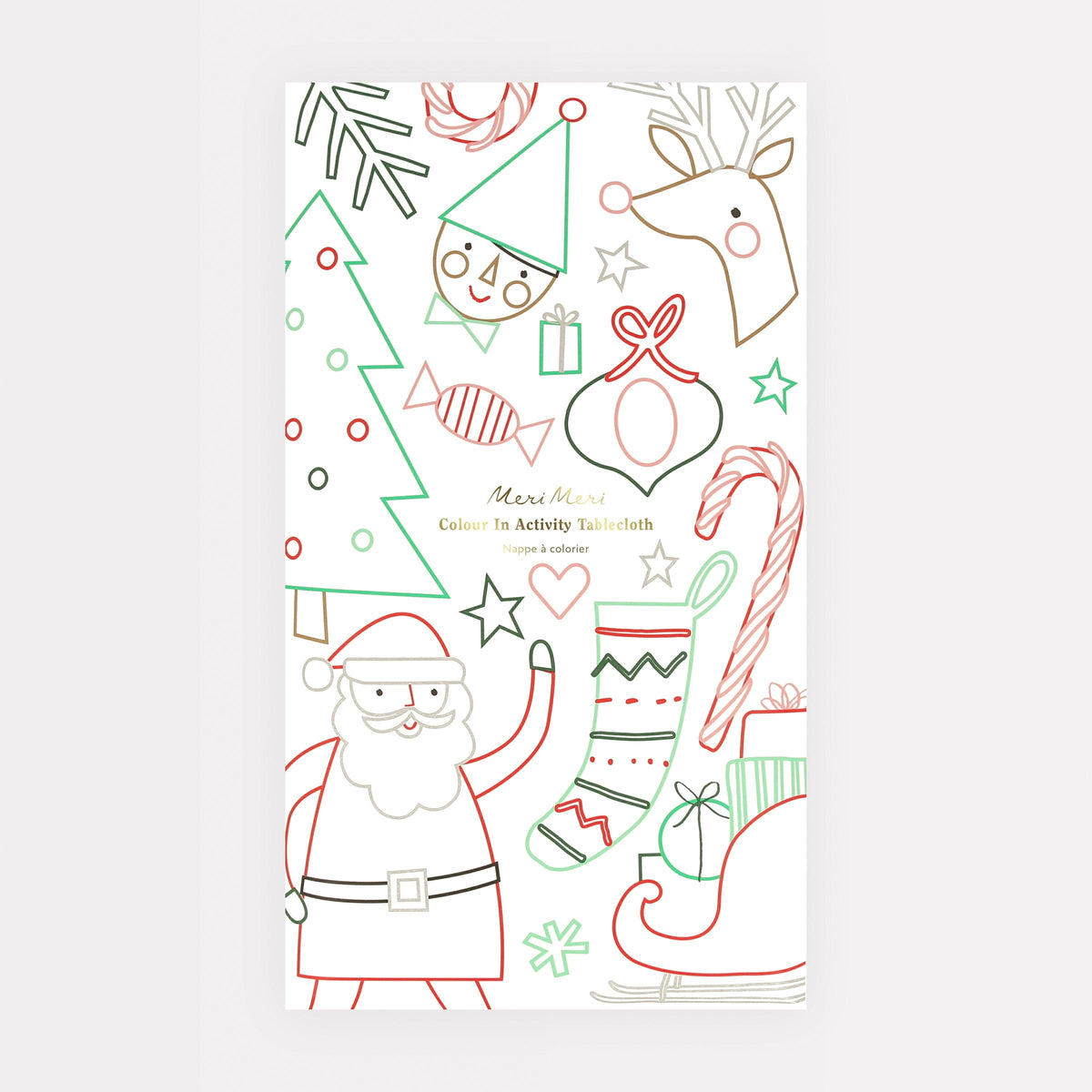 Christmas Colour In Activity Party Tablecloth | Meri Meri Christmas Activities Party Accessories Christmas Colour In Activity Party Tablecloth