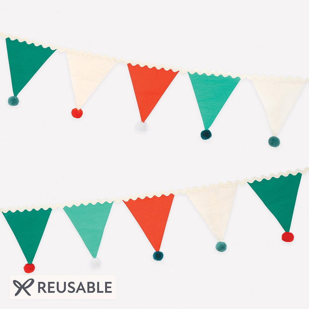 Christmas Pompom Flag Party Garland Bunting Christmas Pompom Flag Party Garland