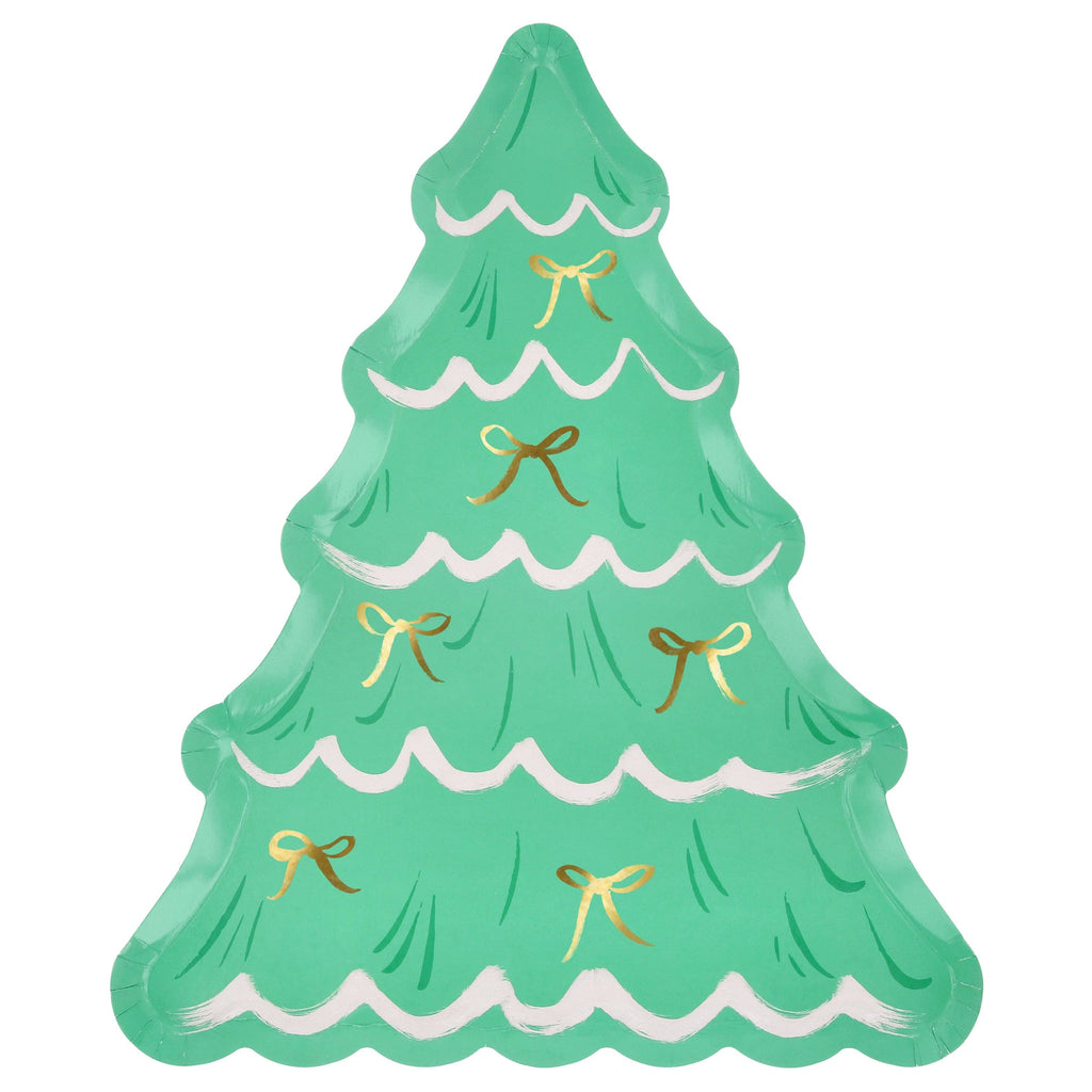Christmas Tree With Bows Party Plates x 8 | Meri Meri Christmas Table party plates Christmas Tree With Bows Party Plates x 8
