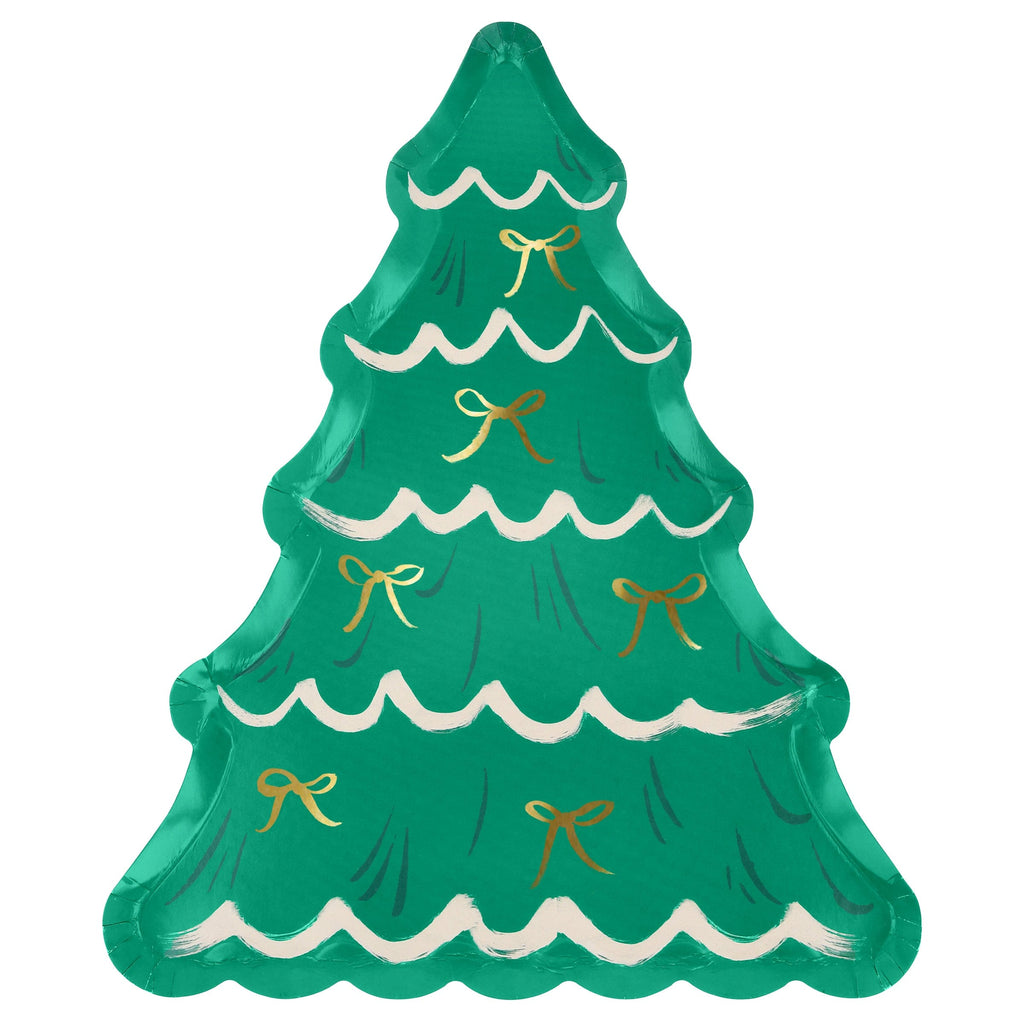 Christmas Tree With Bows Party Plates x 8 | Meri Meri Christmas Table party plates Christmas Tree With Bows Party Plates x 8