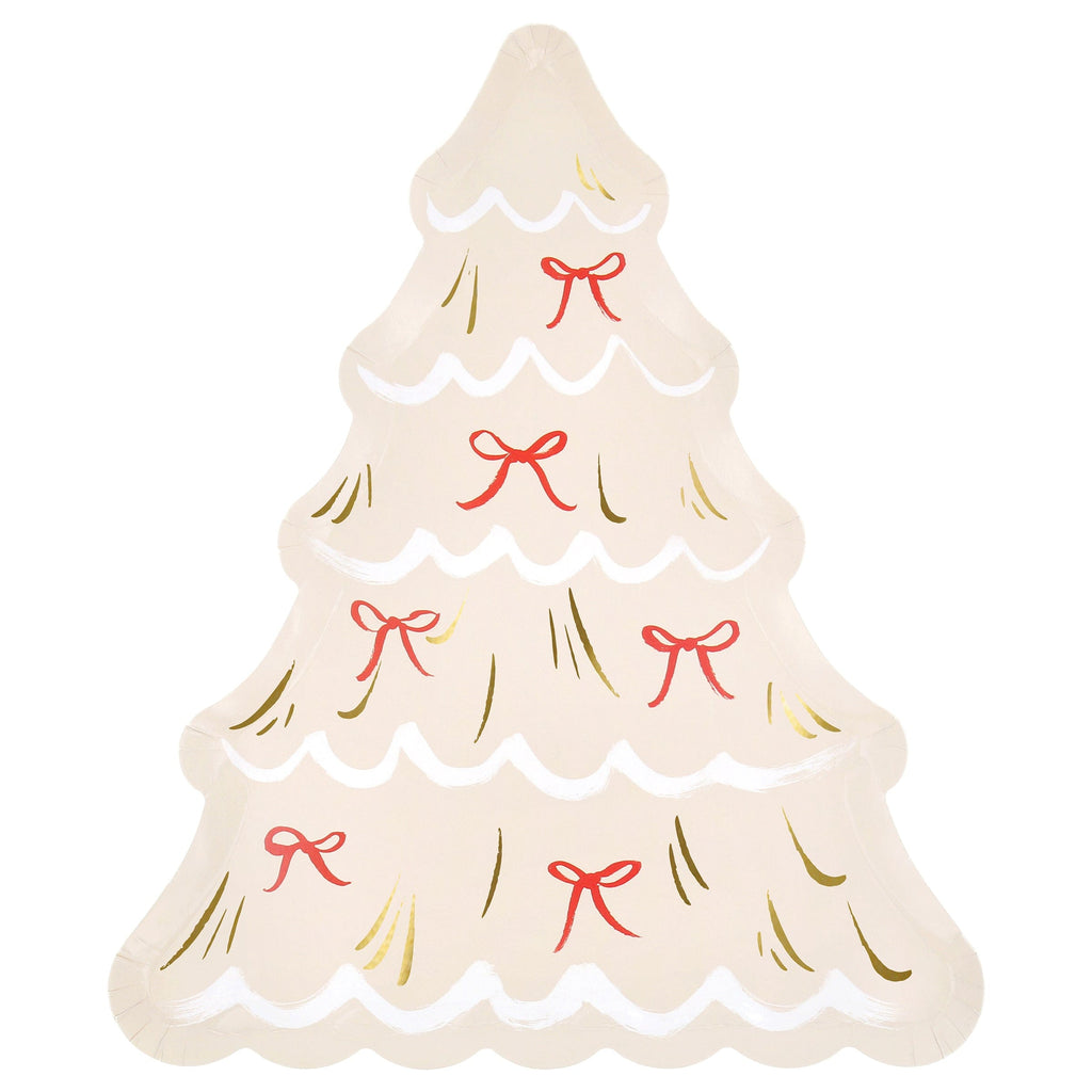 Christmas Tree With Bows Party Plates x 8 | Meri Meri Christmas Table party plates Christmas Tree With Bows Party Plates x 8