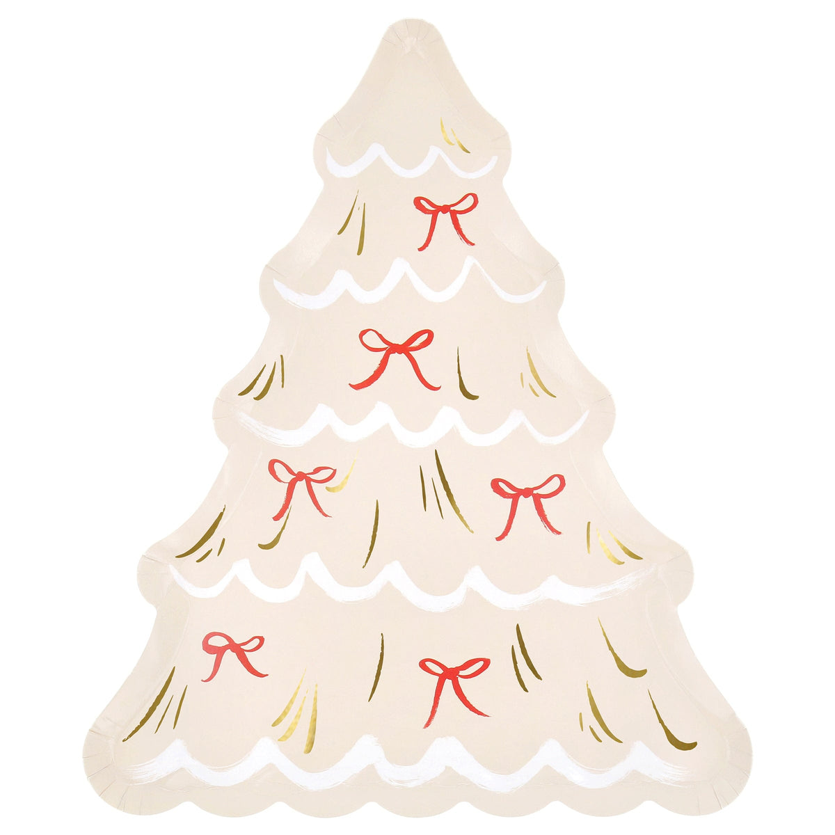 Christmas Tree With Bows Party Plates x 8 | Meri Meri Christmas Table party plates Christmas Tree With Bows Party Plates x 8
