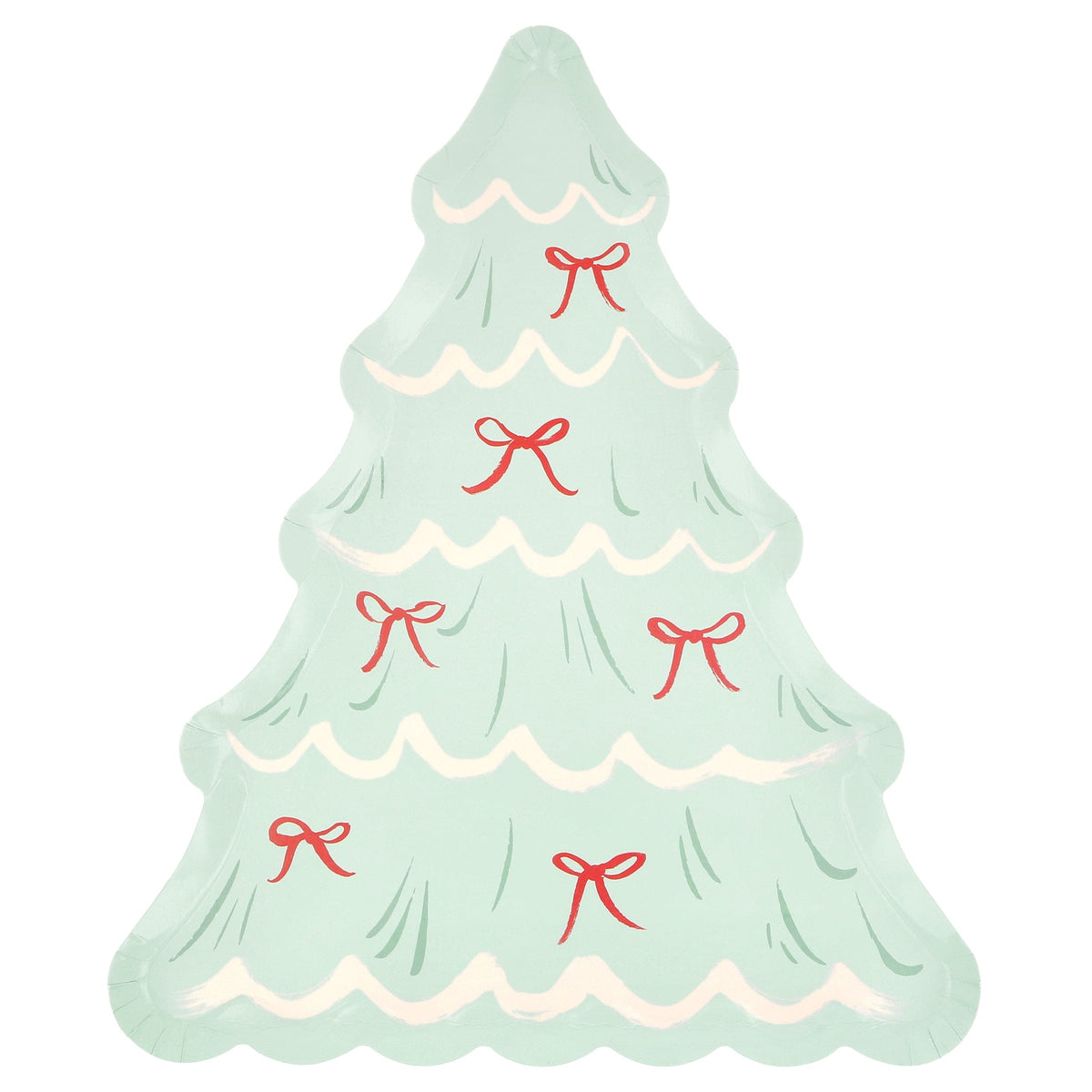 Christmas Tree With Bows Party Plates x 8 | Meri Meri Christmas Table party plates Christmas Tree With Bows Party Plates x 8