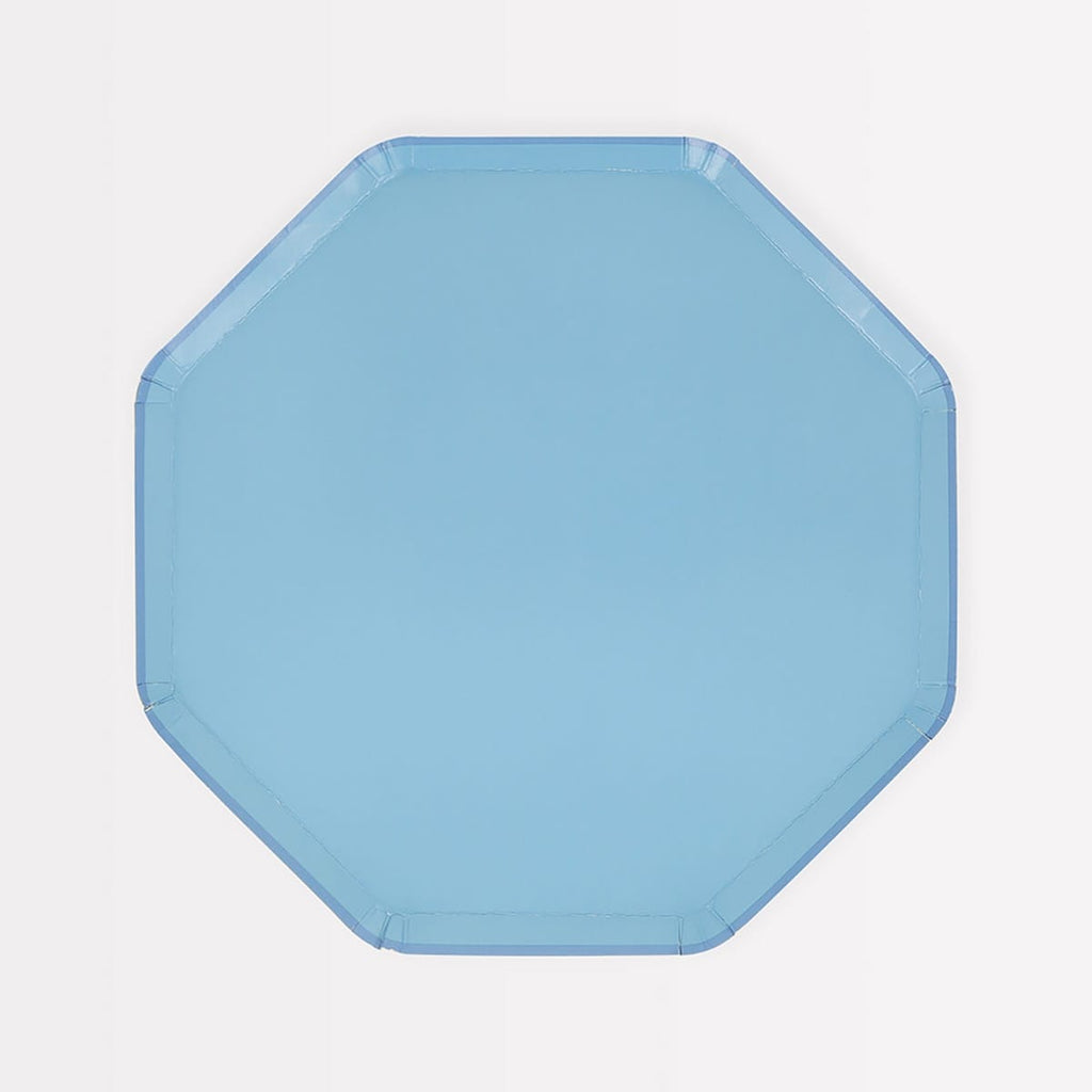 Cornflower Blue Side Party Plates x 8 | Meri Meri party plates Cornflower Blue Side Party Plates x 8
