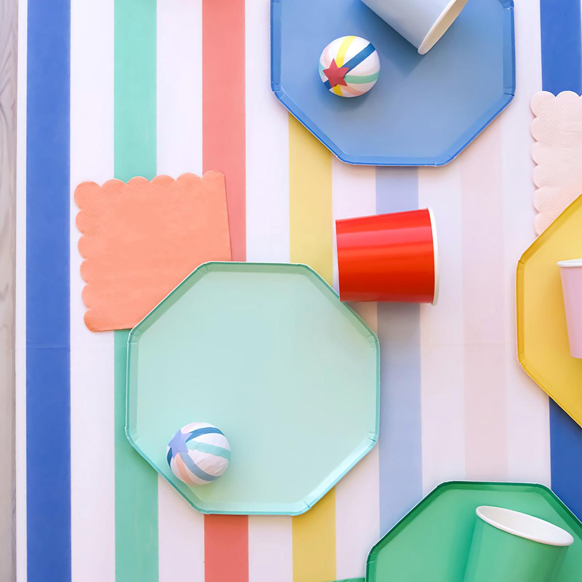 Cornflower Blue Side Party Plates x 8 | Meri Meri party plates Cornflower Blue Side Party Plates x 8