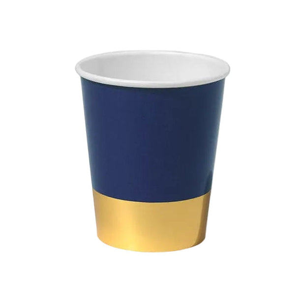 Coterie Party Supplies - Navy and Gold Dip Cups x 10 Party Supplies Navy and Gold Dip Cups x 10