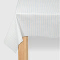 Coterie Party Supplies - Pale Blue Pinstripe Paper Tablecloth Tablecloths Pale Blue Pinstripe Paper Tablecloth