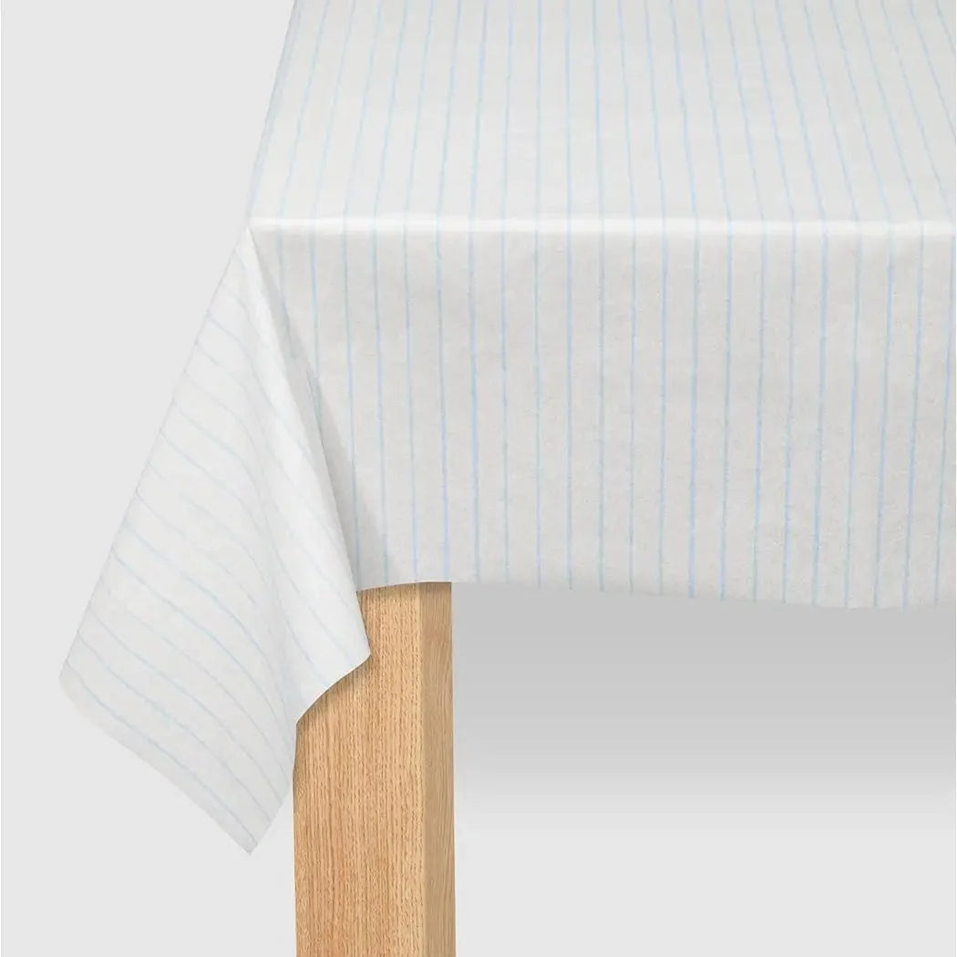 Coterie Party Supplies - Pale Blue Pinstripe Paper Tablecloth Tablecloths Pale Blue Pinstripe Paper Tablecloth