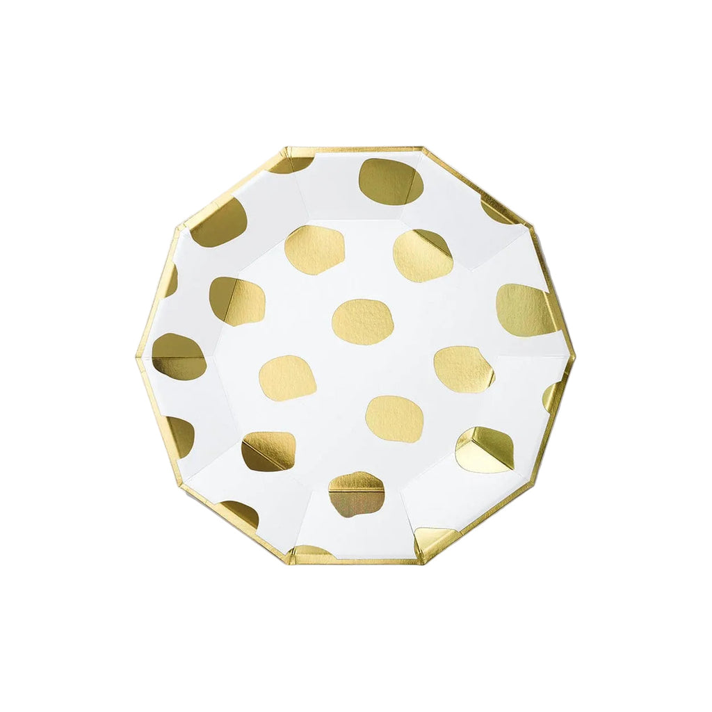 Coterie Party - White and Gold Brushstroke Large Party Plates x 10 Disposable Plates White and Gold Brushstroke Large Party Plates x 10