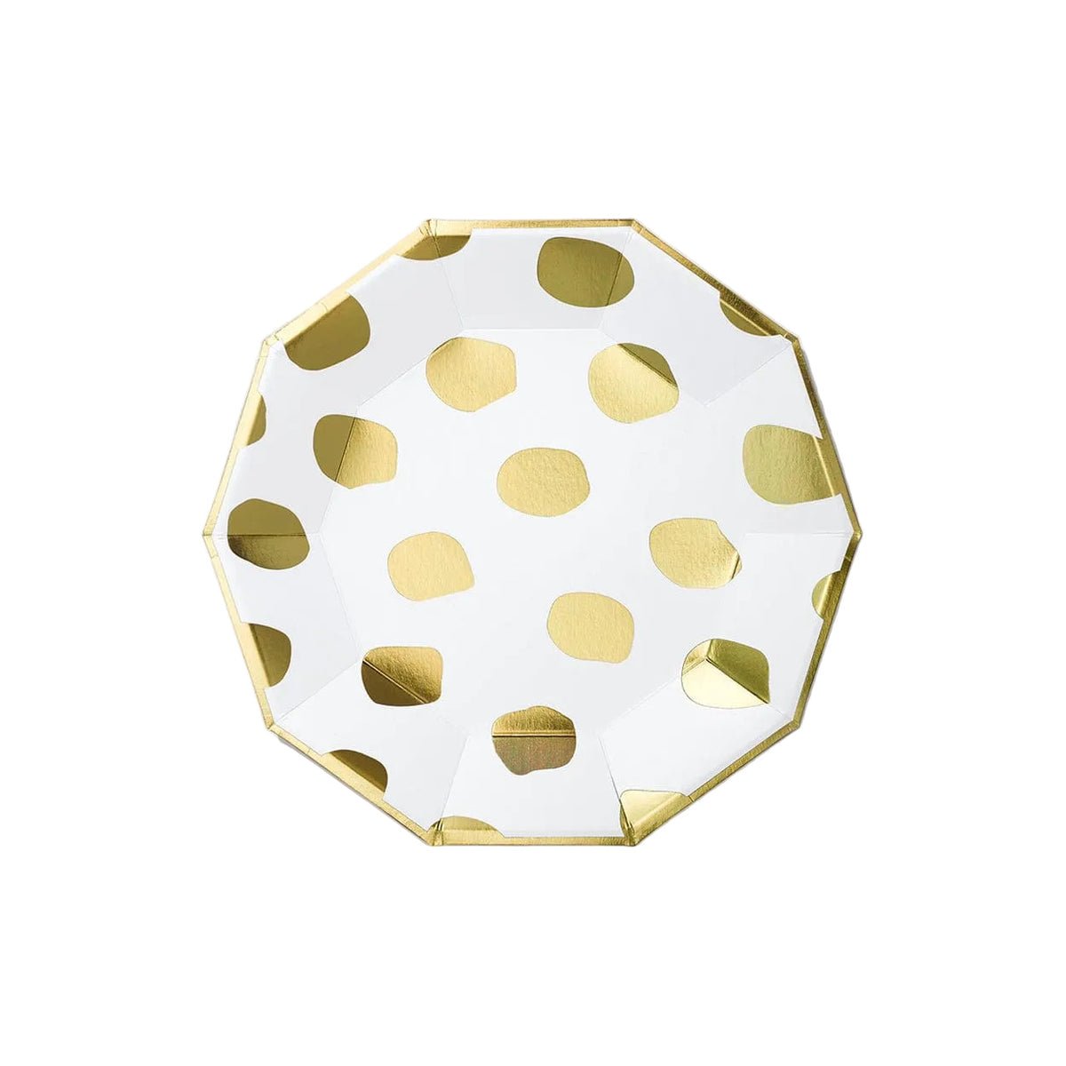 Coterie Party - White and Gold Brushstroke Large Party Plates x 10 Disposable Plates White and Gold Brushstroke Large Party Plates x 10