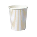 Coterie Party - White and Gold Pinstripe Paper Cups x 10 Paper Cup White and Gold Pinstripe Paper Cups x 10