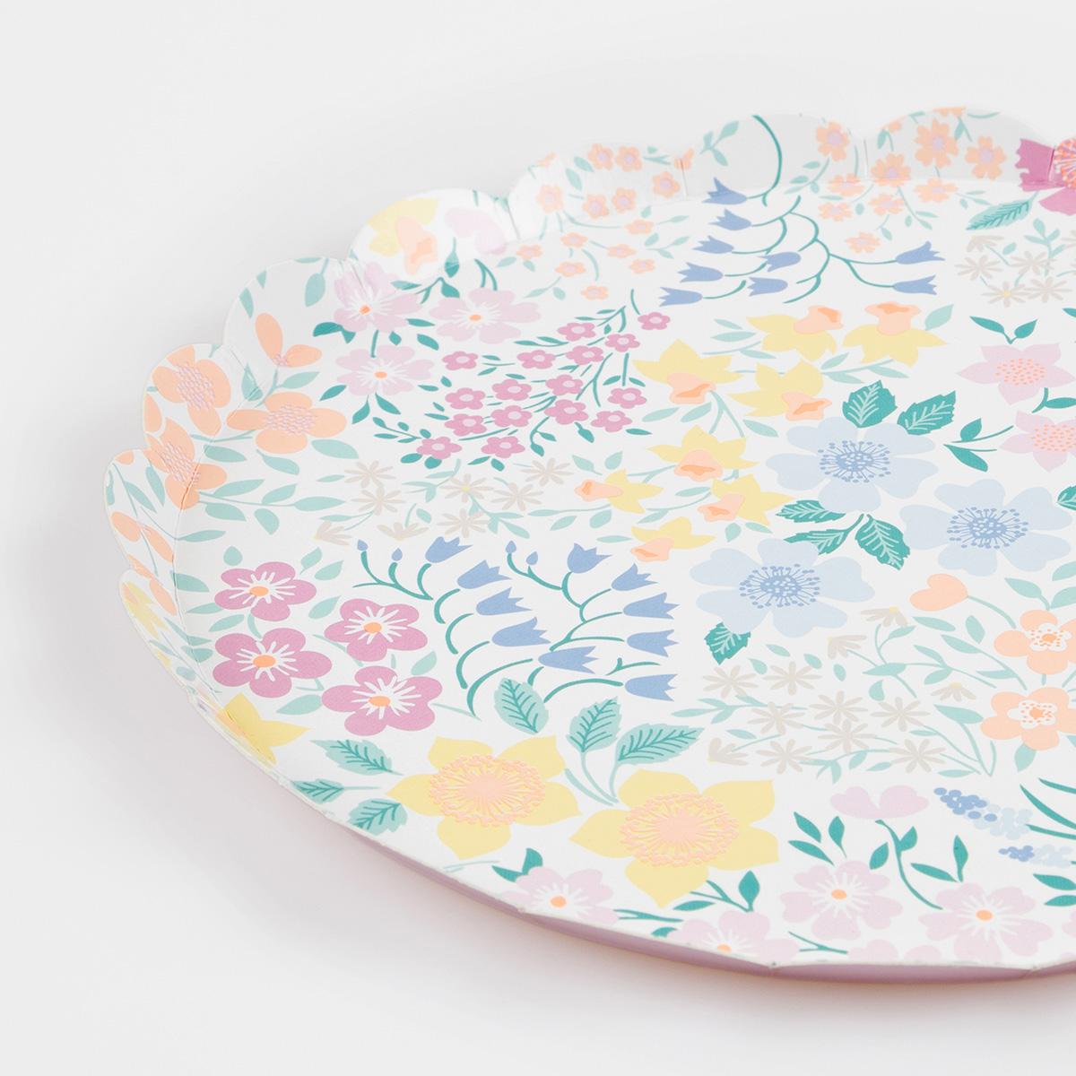 Cottage Garden Side Party Plates x 8 | Meri Meri party plates Cottage Garden Side Party Plates x 8