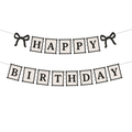 Cream & Black Bows Happy Birthday Banner Bunting Cream & Black Bows Happy Birthday Banner