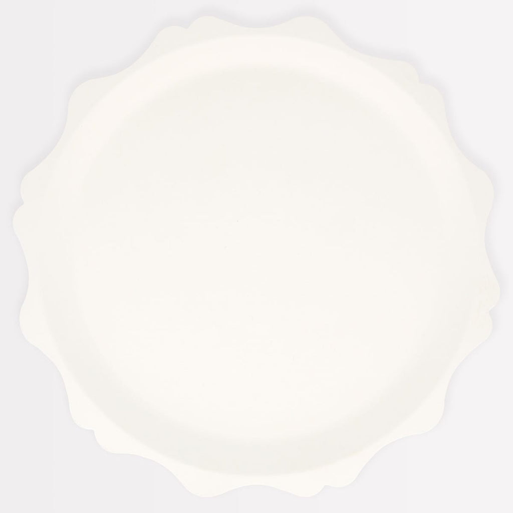 Cream Decorative Edge Compostable Dinner Party Plates x 8 | Meri Meri party plates Cream Decorative Edge Compostable Dinner Party Plates x 8