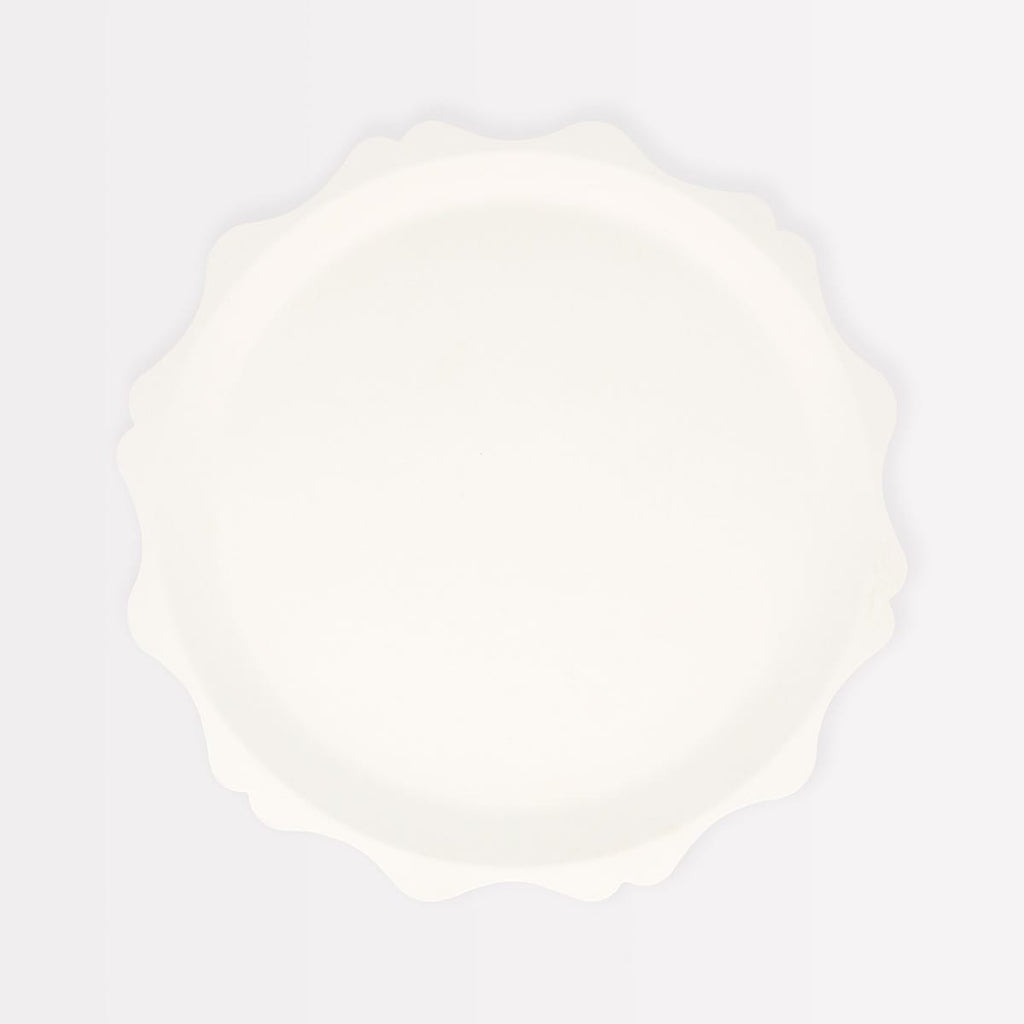 Cream Decorative Edge Compostable Side Party Plates x 8 | Meri Meri party plates Cream Decorative Edge Compostable Side Party Plates x 8