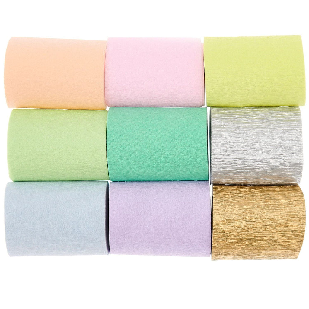 Crepe Paper Streamer Set - Pastels - Pastel Birthday Party streamers Crepe Paper Streamer Set - Pastel Mix