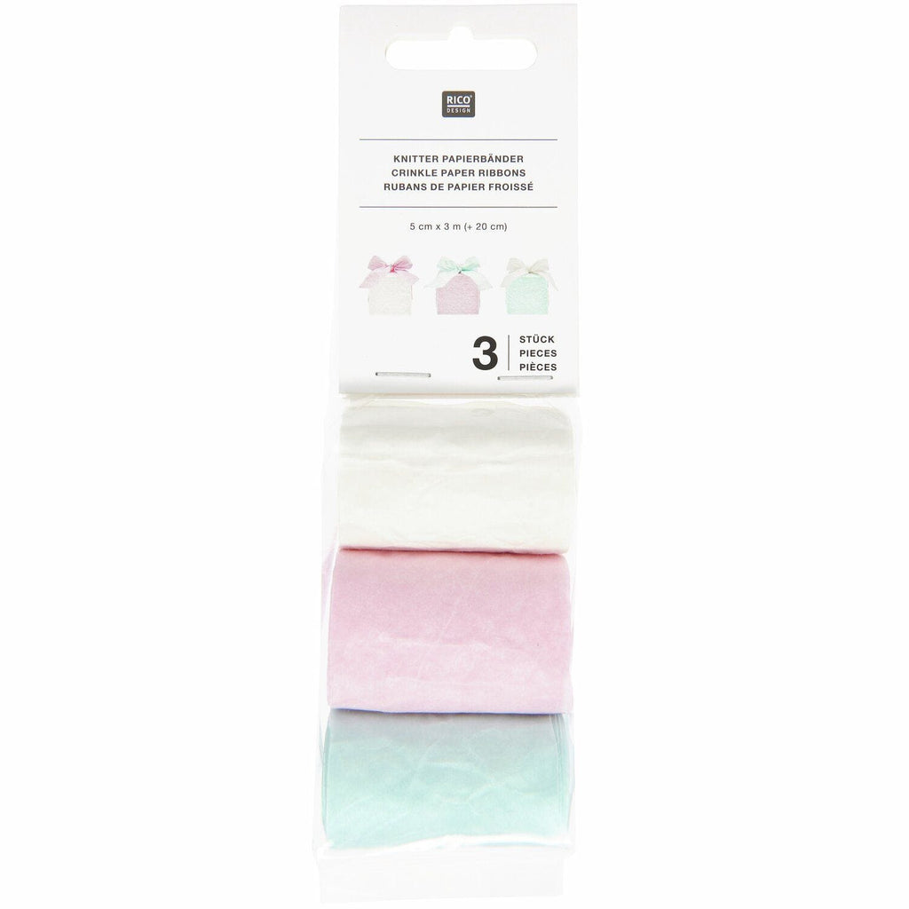 Crumpled Paper Streamer Set x 3 - Pastel Birthday Party streamers Crumpled Paper Streamer Set x 3