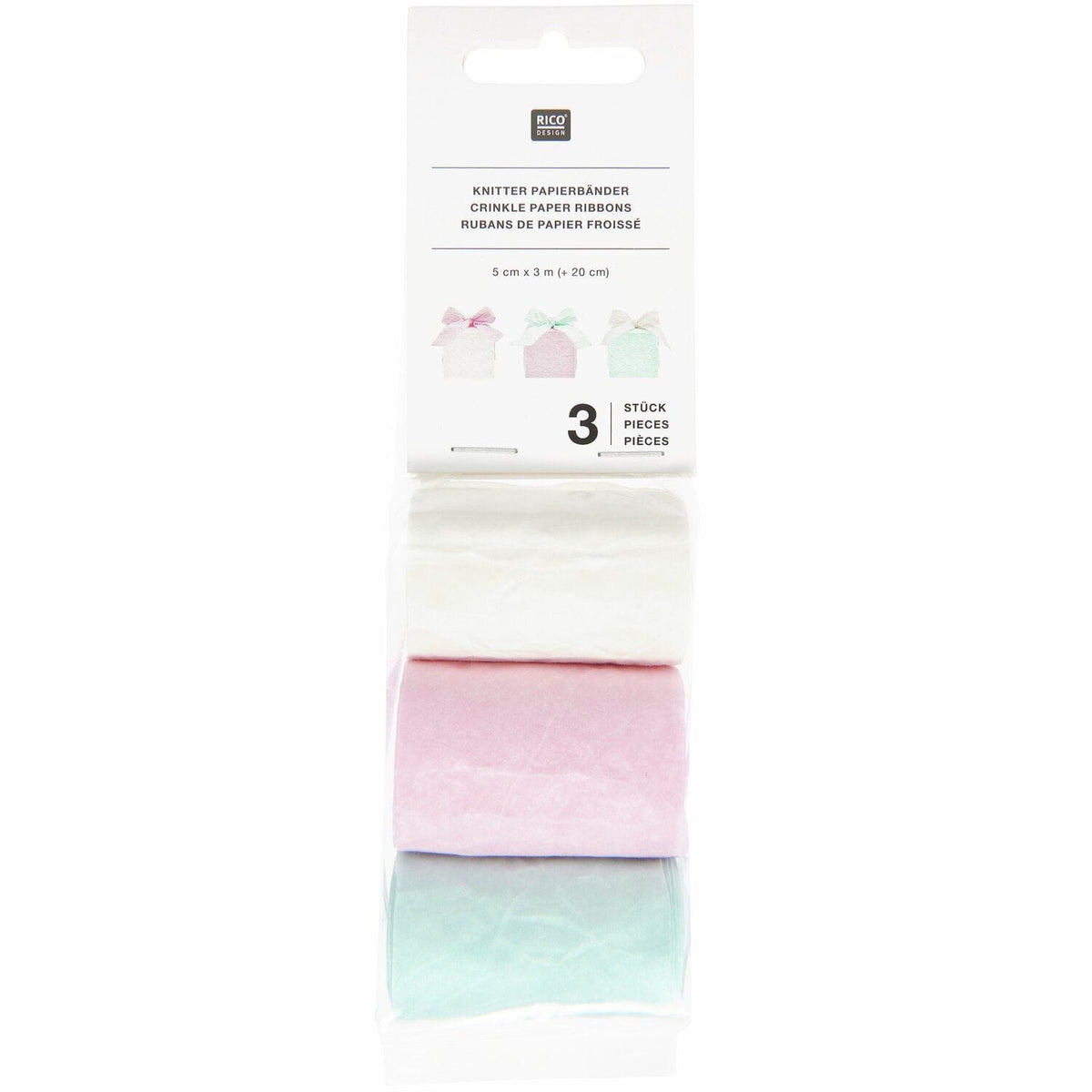 Crumpled Paper Streamer Set x 3 - Pastel Birthday Party streamers Crumpled Paper Streamer Set x 3