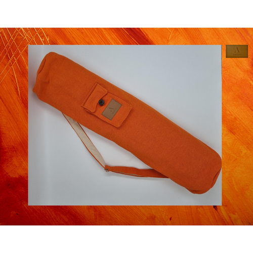 Cotton Linen Yoga Mat Bag - Orange