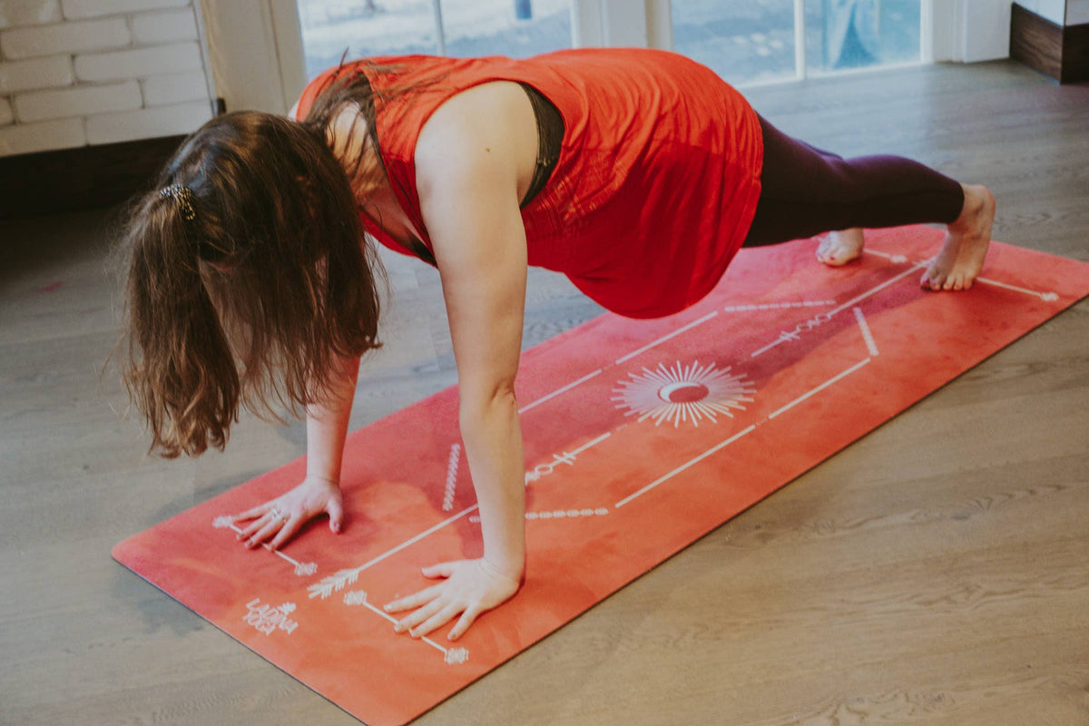 Velvety Red Sustainable Alignment Yoga Mat - Warrior Red