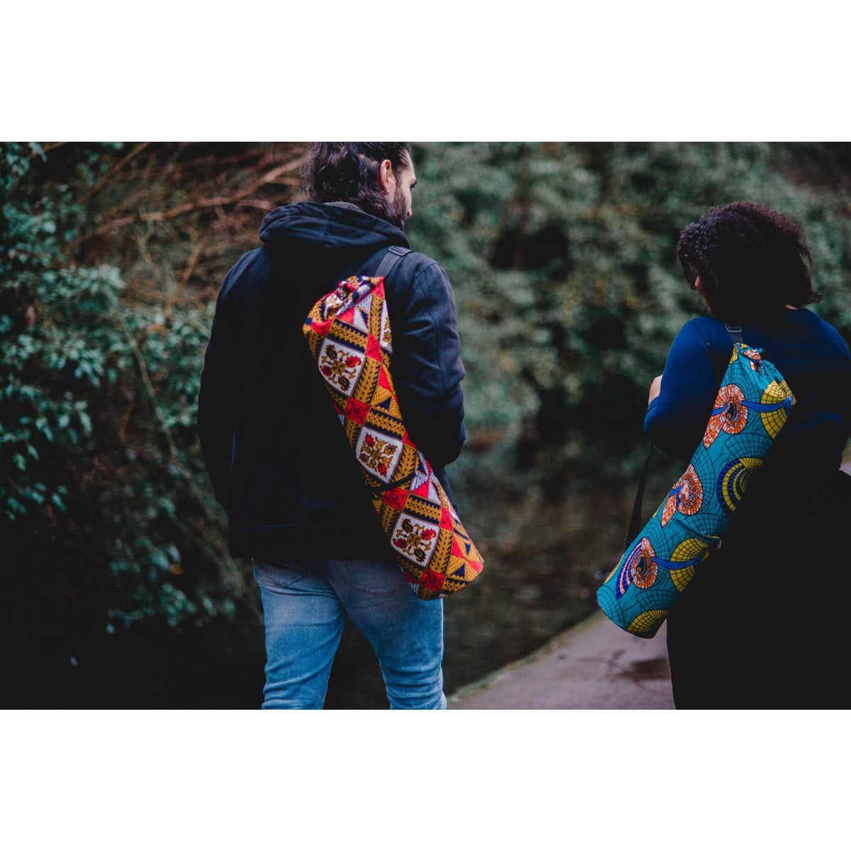 Handmade African Print Yoga Bag - Sunset