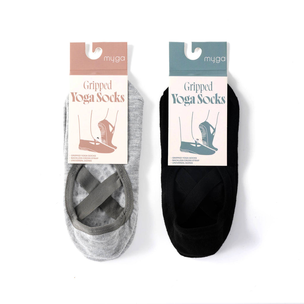 Myga Backless Cross-Strap Grip Yoga Socks