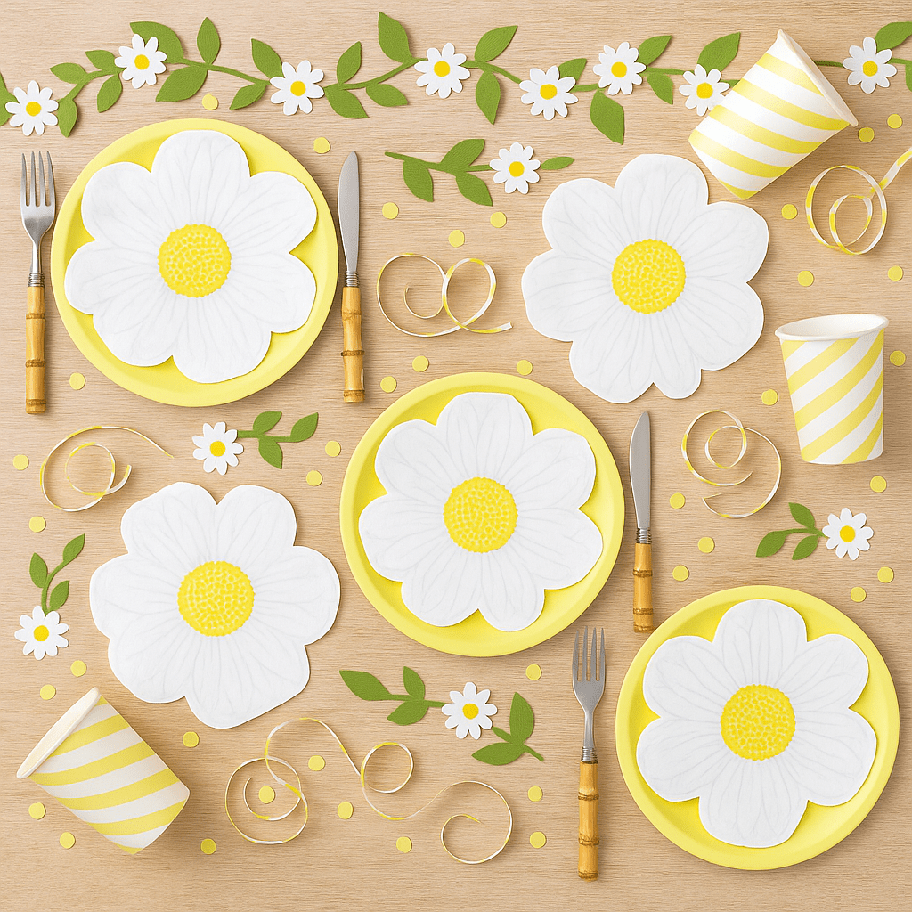 Daisy Shaped Paper Napkins (20 pack) Paper Napkins Daisy Shaped Paper Napkins (20 pack)