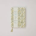 Block Printed A5 Ruled Notebook - Floral Lattice Buttercream