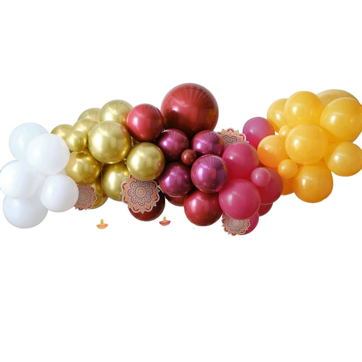Diwali Decorations - Diwali Balloon Arch Kit with Fans and Tealight Card Decorations Balloons Diwali Balloon Arch Kit with Fans and Tealight Card Decorations