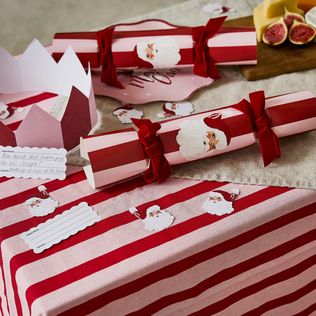 DIY Santa Crackers With Velvet Ribbon - Pack of 6 christmas crackers DIY Santa Crackers With Velvet Ribbon - Pack of 6