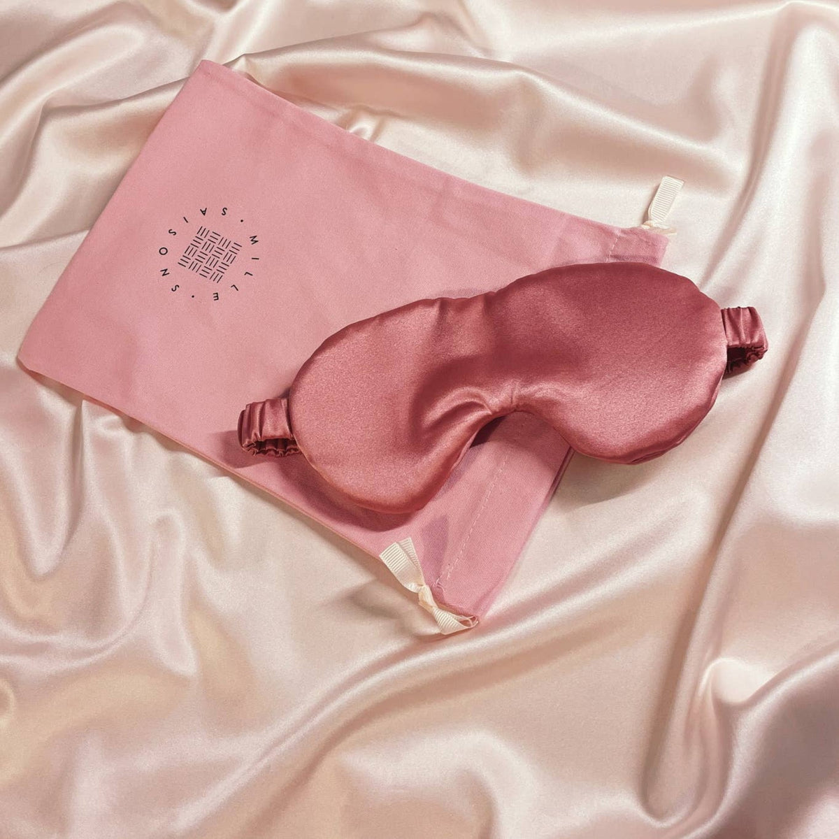 Eliza Mulberry Silk Eye Mask - Rose Petal