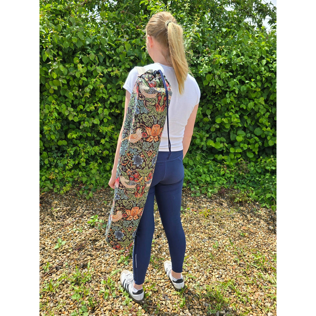 Tapestry Yoga & Pilates Mat Bag - Strawberry Thief Navy