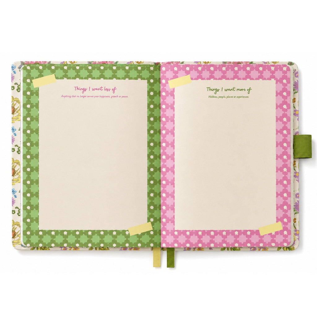 Raspberry Blossom Striped Journal