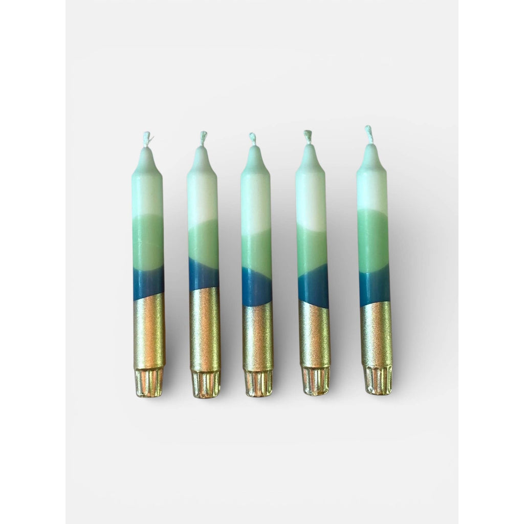 Hand Dipped Dinner Candles - Forest Gold