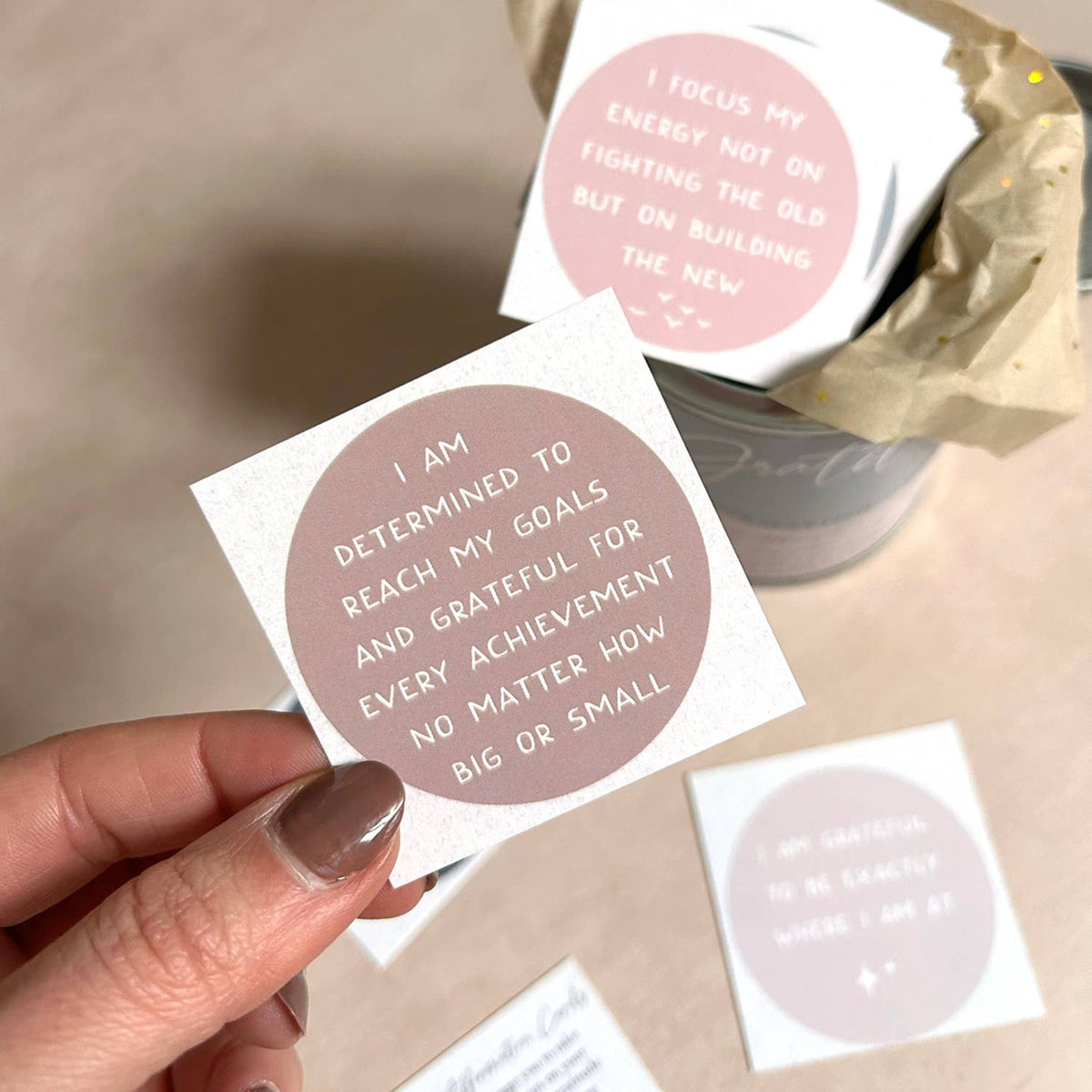 Gratitude Affirmation Cards Tin