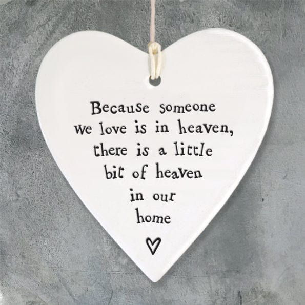 ornament East of India "Because someone we love" Porcelain Heart Decoration