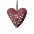East of India Felt Embroidered Heart - Dusky Pink easter decorations East of India Felt Embroidered Heart - Dusky Pink
