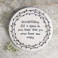 East of India ‘Grandchildren Fill A Space’ Porcelain Coaster - Grandparent Gifts gift East of India ‘Grandchildren Fill A Space’ Porcelain Coaster