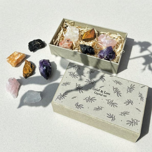 East of India Grief & Loss Large Matchbox Crystal Set crystal East of India Grief & Loss Large Matchbox Crystal Set