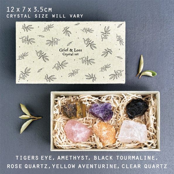 East of India Grief & Loss Large Matchbox Crystal Set crystal East of India Grief & Loss Large Matchbox Crystal Set