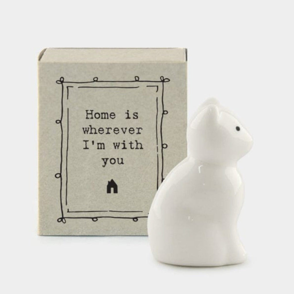 ornament East of India - Matchbox Porcelain Cat Ornament