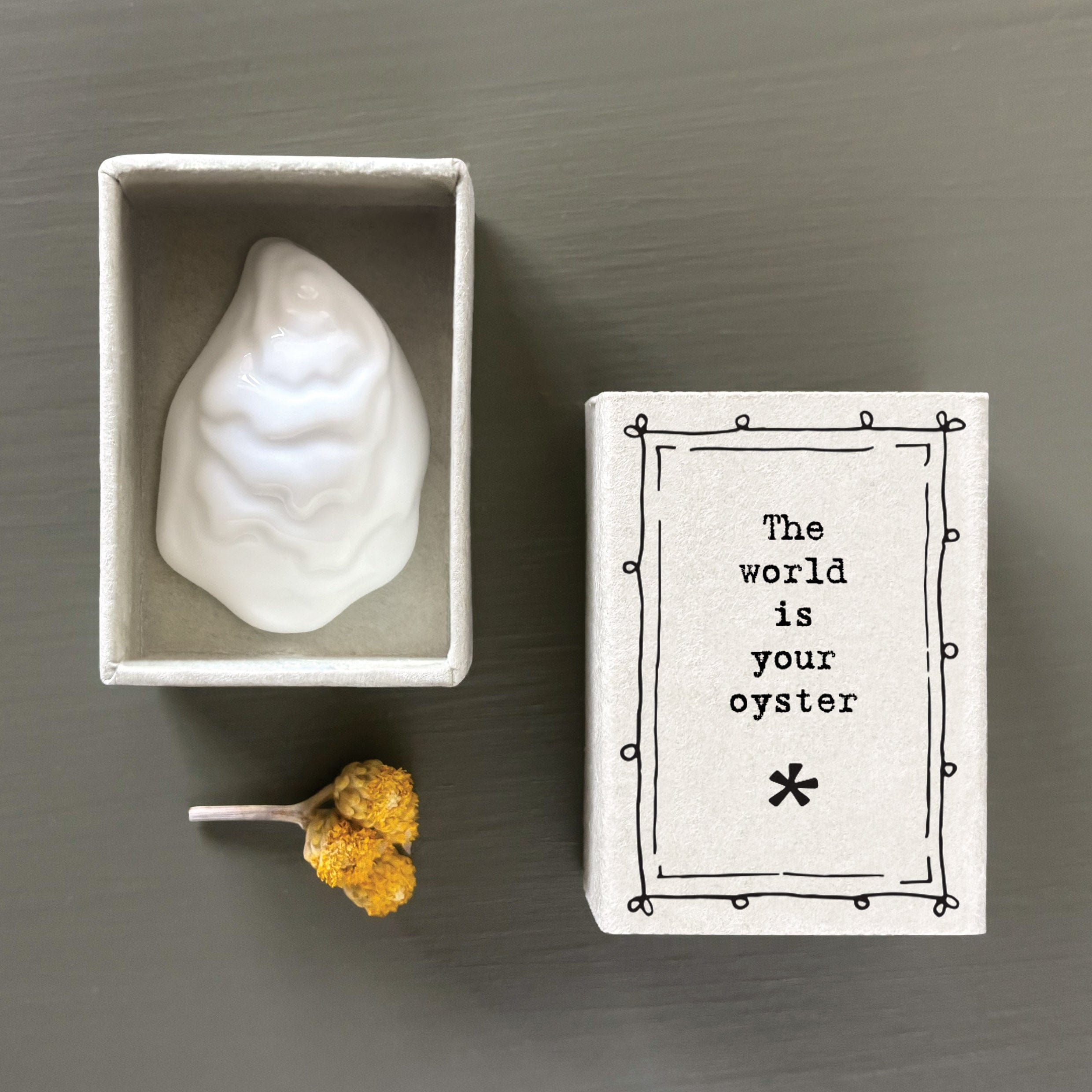 East Of India Matchbox Porcelain Oyster ornament East Of India Matchbox Porcelain Oyster